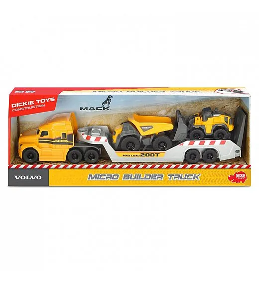 Dickie tovornjak Mack + 2 gradbeni vozili Volvo DIckie