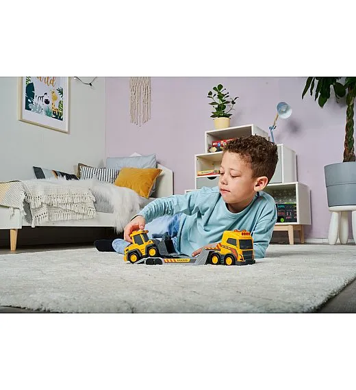 Dickie delovni tovornjak Volvo s prikolico za prevoz strojev 32 cm DIckie
