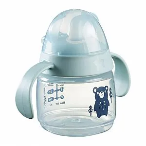 Tommee Tippee lonček z ustnikom in ročaji, Transition Cup, 4m+, 190ml, sort 447871