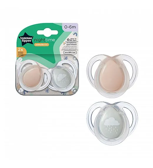 Tommee Tippee tolažilna duda - silikon , nočna, 0-6m, sort, 2/1 43338095 Tommee Tippee