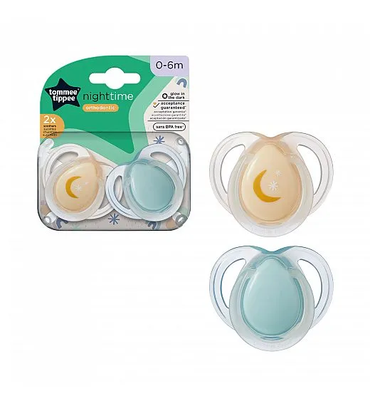Tommee Tippee tolažilna duda - silikon , nočna, 0-6m, sort, 2/1 43338095 Tommee Tippee