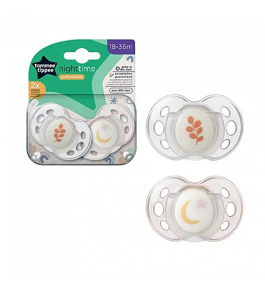 Tommee Tippee tolažilna duda - silikon , nočna, 18-36m, sort, 2/1 43340094 Tommee Tippee