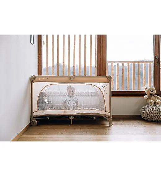 FreeON prenosna postelja Nook z odprtino beige FreeON