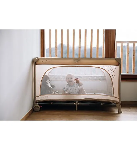 FreeON prenosna postelja Nook z odprtino beige FreeON