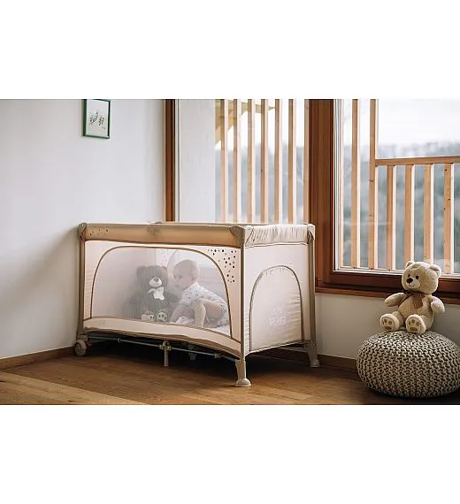 FreeON prenosna postelja Nook z odprtino beige FreeON