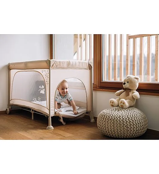 FreeON prenosna postelja Nook z odprtino beige FreeON
