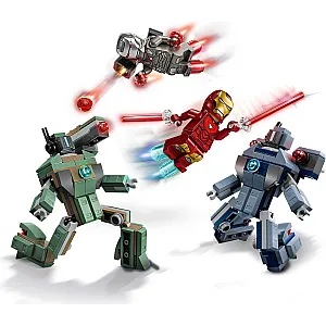 Lego® Super Heroes 76320 Iron Man in War Machine proti dronom Hammer