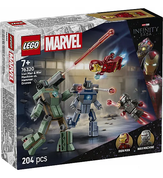 Lego® Super Heroes 76320 Iron Man in War Machine proti dronom Hammer Lego