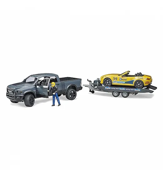 Bruder kamion s prikolicom i sportskim automobilom Bruder