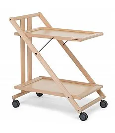 Sprint - zložljiv leseni voziček za hrano - Naturale