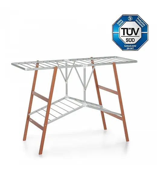 Funkcionalno leseno stojalo za perilo Ciak - Oreh/Aluminij Foppapedretti
