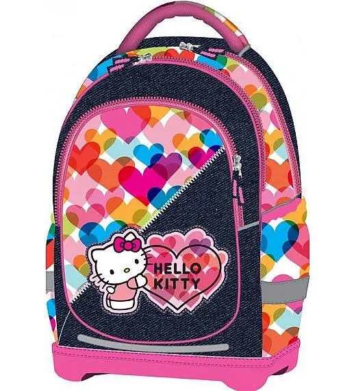 Ruksak za školu Hello Kitty Hearts jeans blue/multicolor