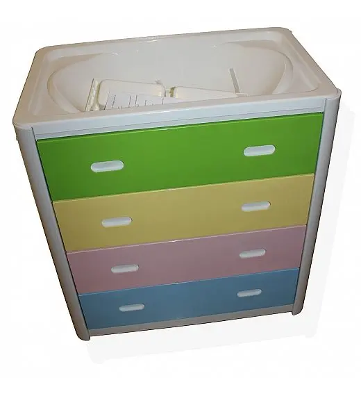 Plebani ARIEL Multicolor, previjalna mizica iz umetnih mas