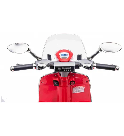 7,2V motor za otroke Vespa 946, Li-Ion, rdeča