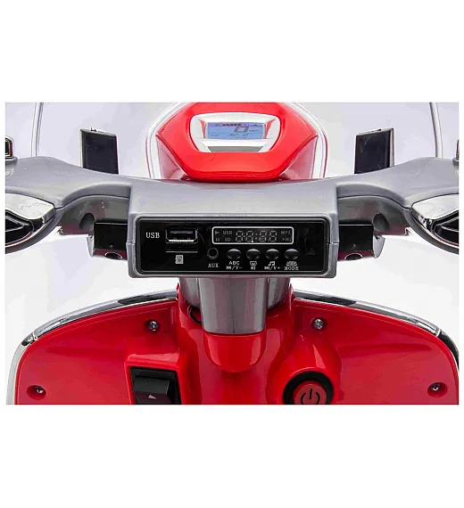 7,2V motor za otroke Vespa 946, Li-Ion, rdeča