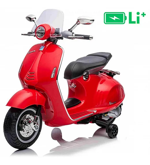 7,2V motor za otroke Vespa 946, Li-Ion, 2x 30W, do 20 kg, vzvratna prestava, rdeča 7,2V motor za otroke Vespa 946, Li-Ion, rdeča