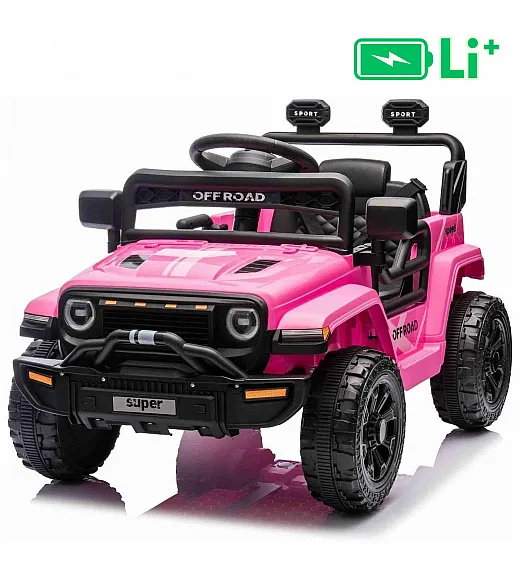 11V avto na daljinca OFFROAD pink, li-ion, višje podvozje, 2x 25W motorja 11V avto na daljinca OFFROAD pink, li-ion baterija Beneo