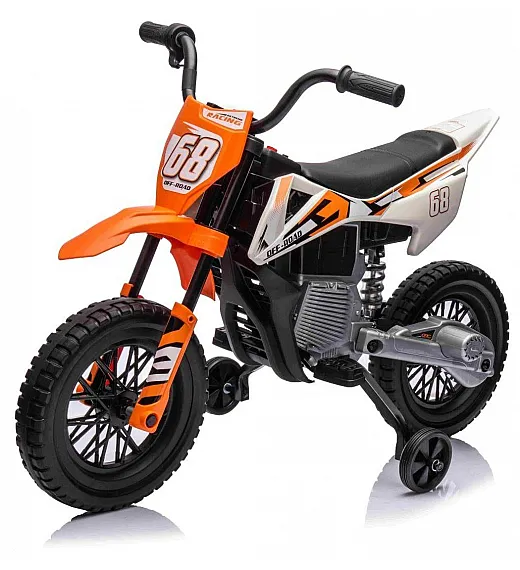 12V motor za otroke MOTOCROSS, oranžen