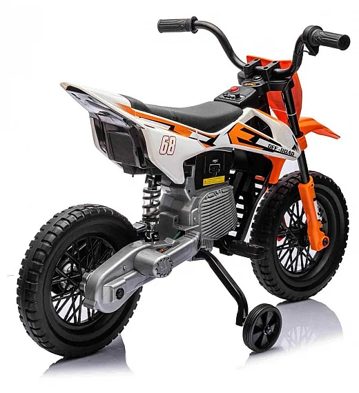 12V motor za otroke MOTOCROSS, oranžen