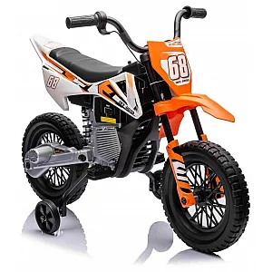 12V motor za otroke MOTOCROSS, 2x 25w, oranžen