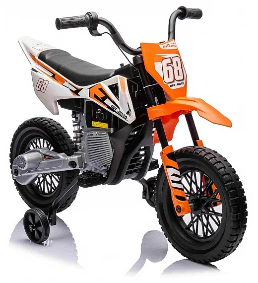12V motor za otroke MOTOCROSS, oranžen