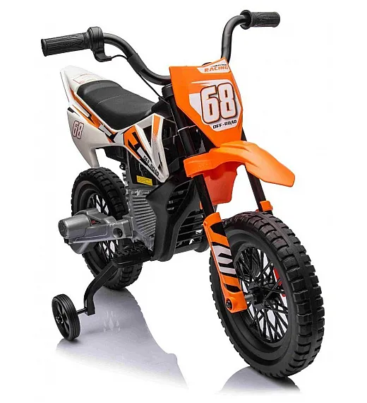 12V motor za otroke MOTOCROSS, oranžen
