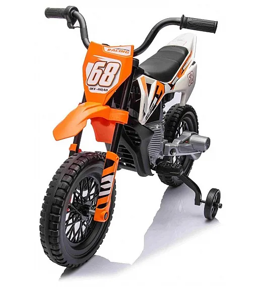 12V motor za otroke MOTOCROSS, oranžen
