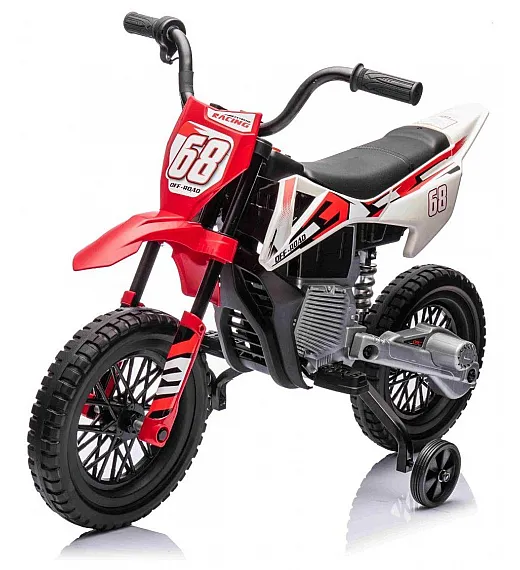 12V motor za otroke MOTOCROSS, rdeč