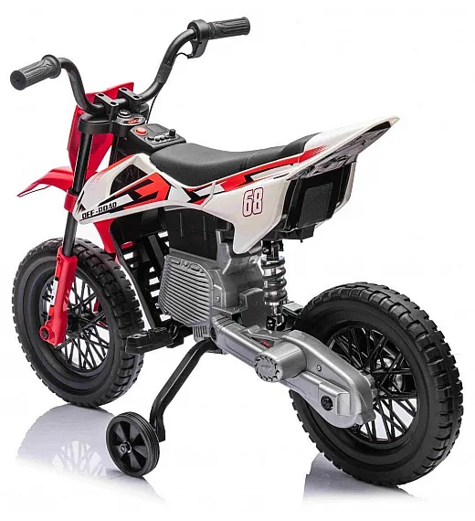 12V motor za otroke MOTOCROSS, rdeč