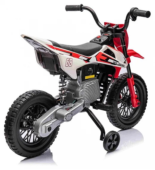 12V motor za otroke MOTOCROSS, rdeč