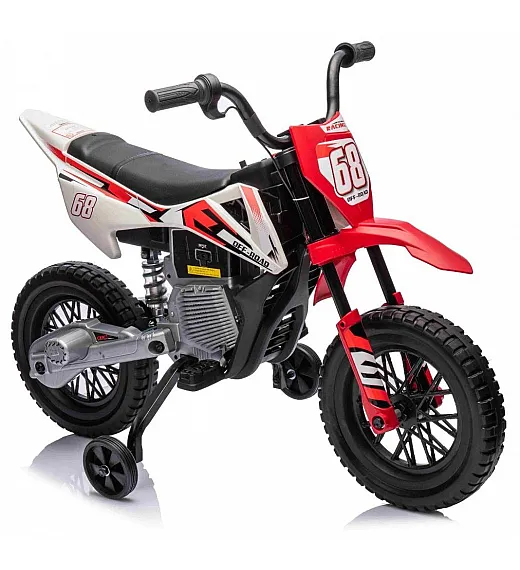 12V motor za otroke MOTOCROSS, rdeč
