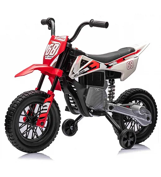 12V motor za otroke MOTOCROSS, rdeč