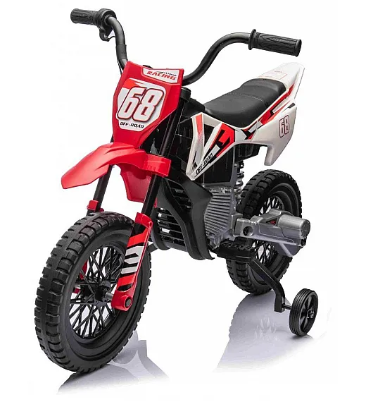 12V motor za otroke MOTOCROSS, rdeč