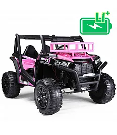 22V avto na akumulator UTV, Li-Ion, 400W, do 70kg, pink