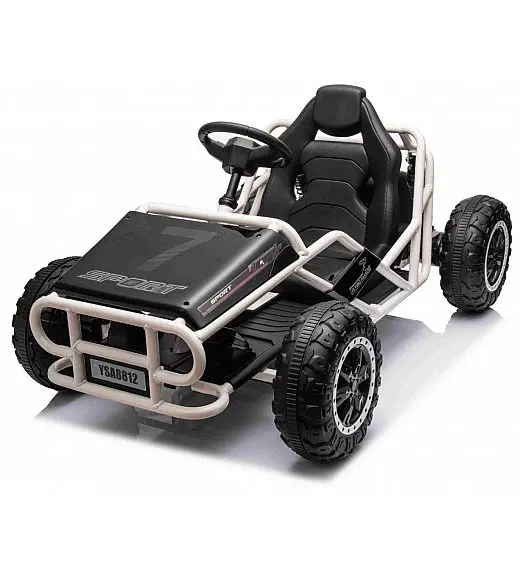 Robusten 24V električni otroški avto SPORT-KART, 100W, črn