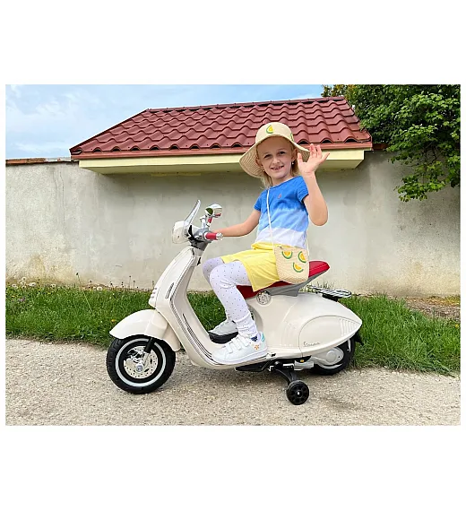 7,2V motor za otroke Vespa 946, Li-Ion, bela
