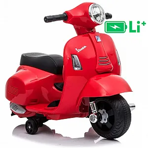 7,2V motor za otroke Vespa GTS Li-Ion, 30W, usnje, rdeča