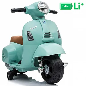 7,2V motor za otroke Vespa GTS Li-Ion, 30W, usnje, teal