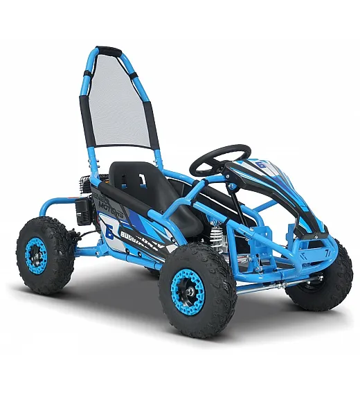 Otroški bencinski gokart Buggy RSX 98 cm³, 30 km/h, disk zavore, nizko zežišče, varnostni lok Otroški bencinski gokart Buggy RSX 98 cm³, 30 km/h, moder