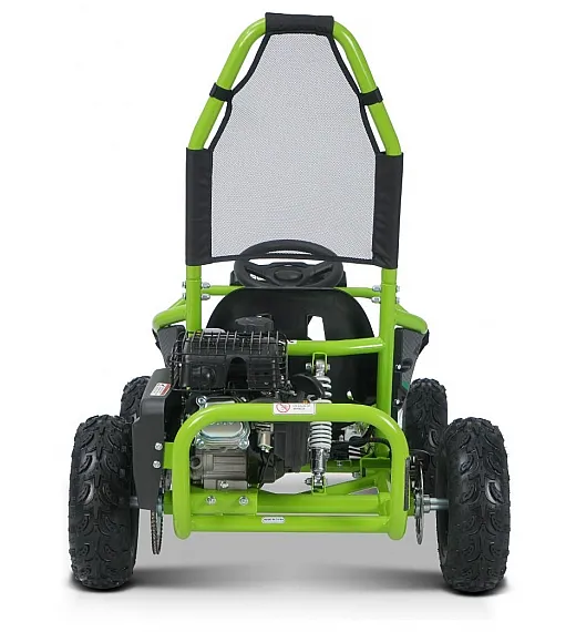 Otroški bencinski gokart Buggy RSX 98 cm³, 30 km/h, disk zavore, nizko zežišče, varnostni lok Otroški bencinski gokart Buggy RSX 98 cm³, 30 km/h, zelen