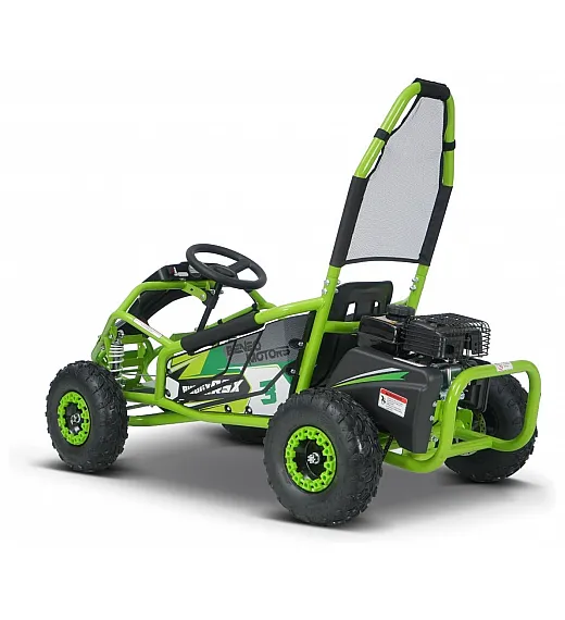 Otroški bencinski gokart Buggy RSX 98 cm³, 30 km/h, disk zavore, nizko zežišče, varnostni lok Otroški bencinski gokart Buggy RSX 98 cm³, 30 km/h, zelen