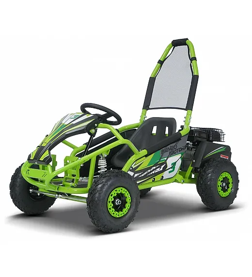 Otroški bencinski gokart Buggy RSX 98 cm³, 30 km/h, disk zavore, nizko zežišče, varnostni lok Otroški bencinski gokart Buggy RSX 98 cm³, 30 km/h, zelen