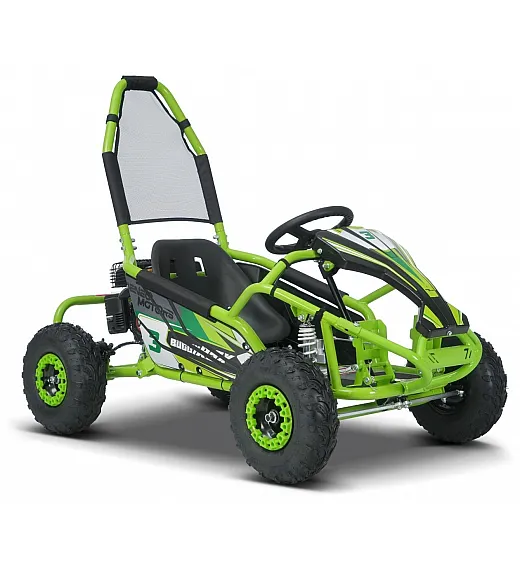 Otroški bencinski gokart Buggy RSX 98 cm³, 30 km/h, disk zavore, nizko zežišče, varnostni lok Otroški bencinski gokart Buggy RSX 98 cm³, 30 km/h, zelen