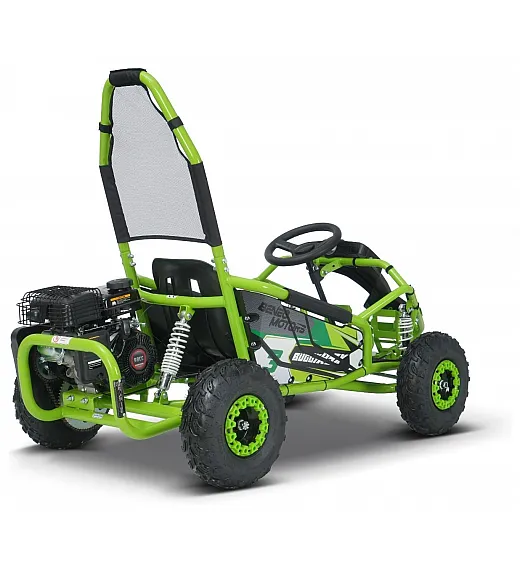 Otroški bencinski gokart Buggy RSX 98 cm³, 30 km/h, disk zavore, nizko zežišče, varnostni lok Otroški bencinski gokart Buggy RSX 98 cm³, 30 km/h, zelen