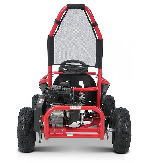 Otroški bencinski gokart Buggy RSX 98 cm³, 30 km/h, disk zavore, nizko zežišče, varnostni lok Otroški bencinski gokart Buggy RSX 98 cm³, 30 km/h, rdeč