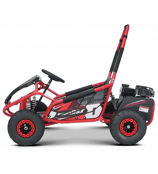 Otroški bencinski gokart Buggy RSX 98 cm³, 30 km/h, disk zavore, nizko zežišče, varnostni lok Otroški bencinski gokart Buggy RSX 98 cm³, 30 km/h, rdeč