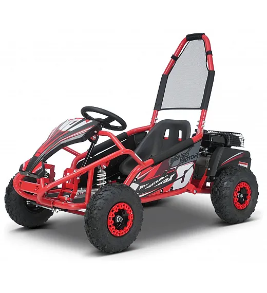 Otroški bencinski gokart Buggy RSX 98 cm³, 30 km/h, disk zavore, nizko zežišče, varnostni lok Otroški bencinski gokart Buggy RSX 98 cm³, 30 km/h, rdeč