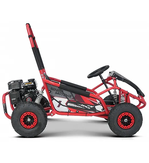Otroški bencinski gokart Buggy RSX 98 cm³, 30 km/h, disk zavore, nizko zežišče, varnostni lok Otroški bencinski gokart Buggy RSX 98 cm³, 30 km/h, rdeč
