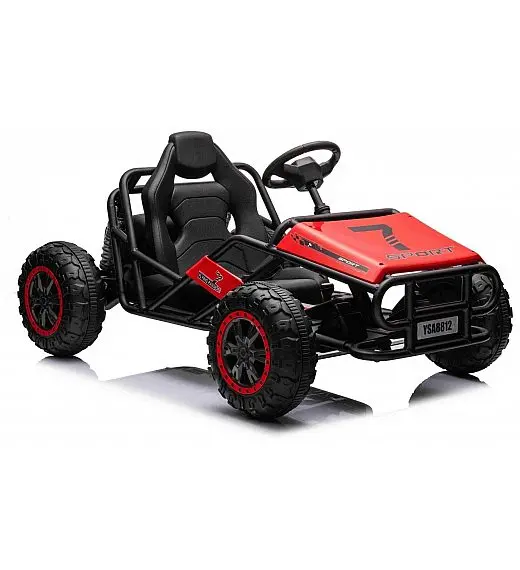 Robusten 24V električni otroški avto SPORT-KART, 100W, rdeč