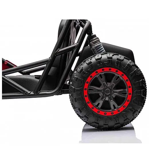 Robusten 24V električni otroški avto SPORT-KART, 100W, rdeč